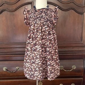 PINK CHICKEN Navy FloralRuffle Sleeve Dress Size 4